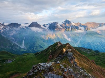 Sunrise on the top of Grossglockner pass Sunrise on the top of Grossglockner pass